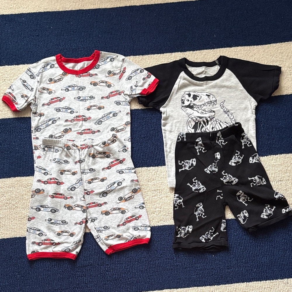 Kids Pajamas Set - Car and Dinosaur Print- 100% Cotton